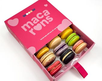 Assorted Macarons Gift Box: Romantic Flavors, Personalized Playlist
