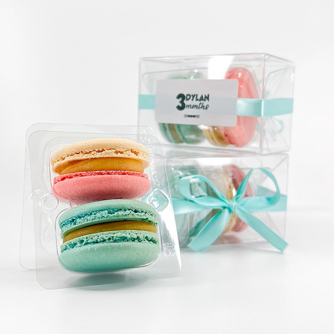 Macroons Box Ribbon French Macarons Party Favor: Clear Box With Ribbon, Custom Flavors - Etsy