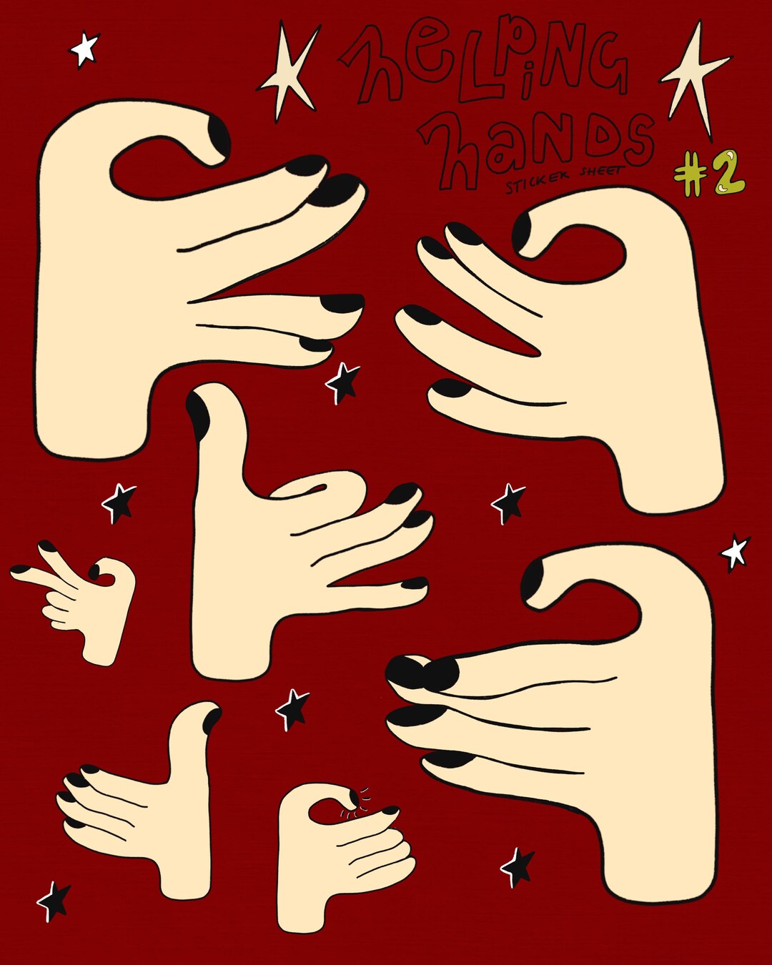 Helping Hands #2 Sticker Sheet - Etsy