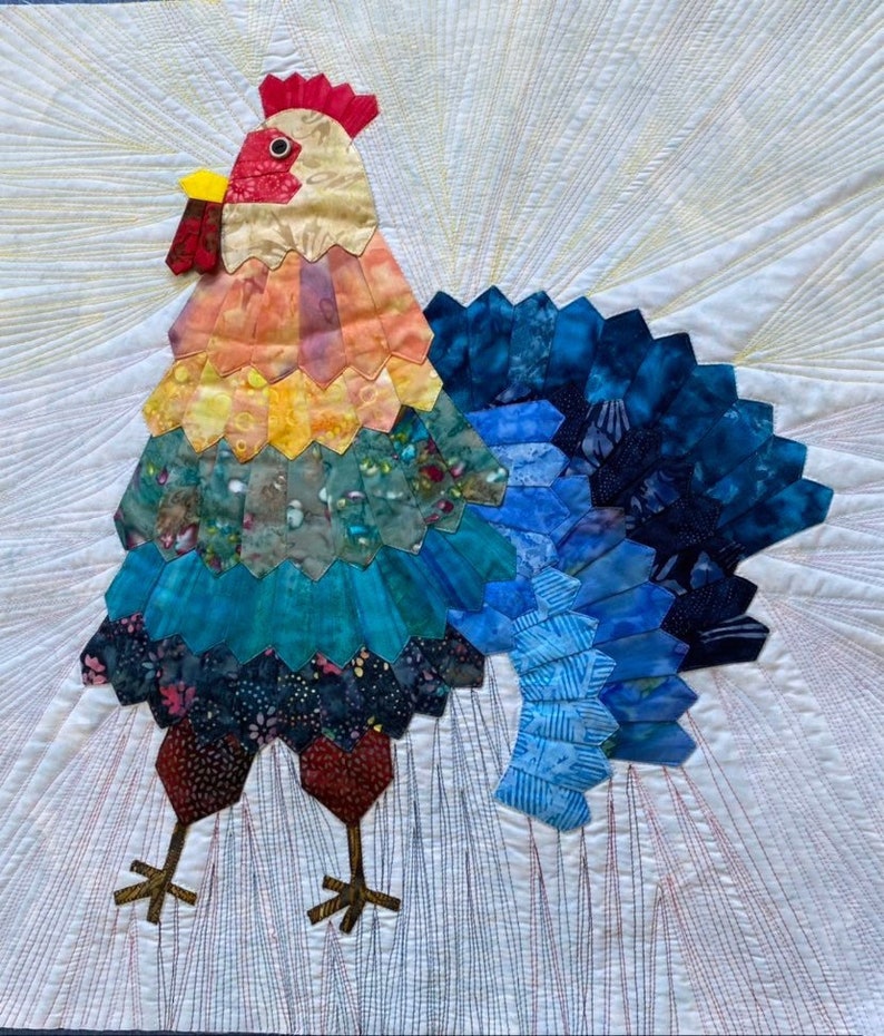 Rooster Mini Dresden Wall Hanging PDF Pattern image 8