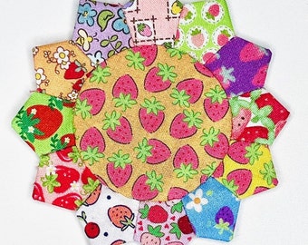 Strawberry Mug Rug Mini Dresden | PDF Pattern