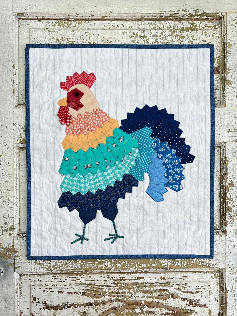 Rooster Mini Dresden Wall Hanging PDF Pattern image 1