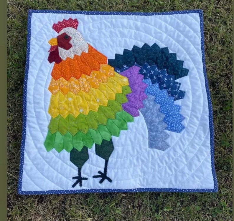 Rooster Mini Dresden Wall Hanging PDF Pattern image 6