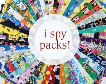 I Spy Fabric Pack | Kids | 100 Pre-cut 5" Quilting Cotton Squares