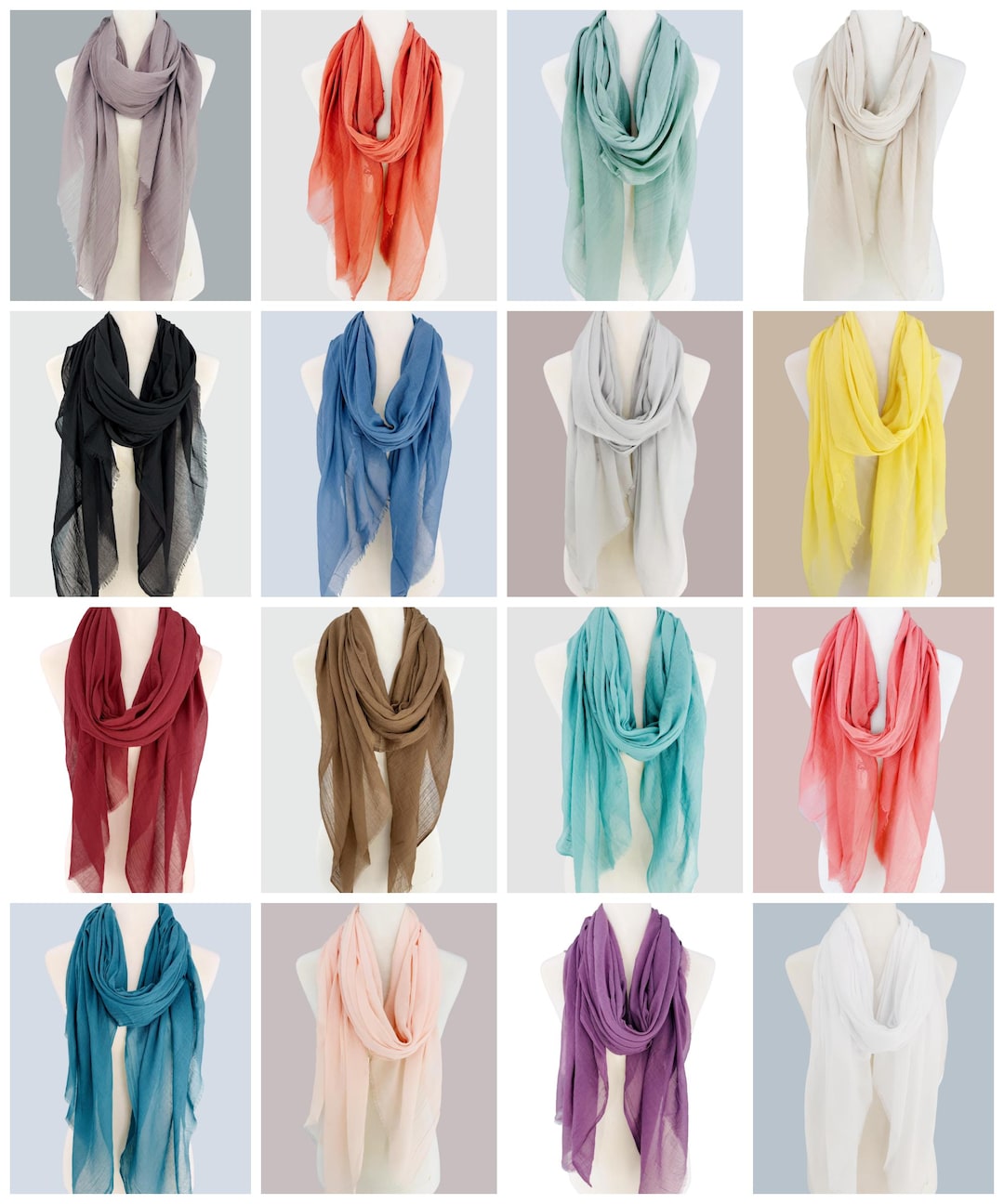 Many Color Way Neutral Lightweight Ultra Soft Oblong Scarf | Classic ...