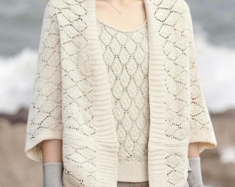 Vintage Batwing Knit Cardigan – Relaxed Fit, Open-Front Sweater for Layering