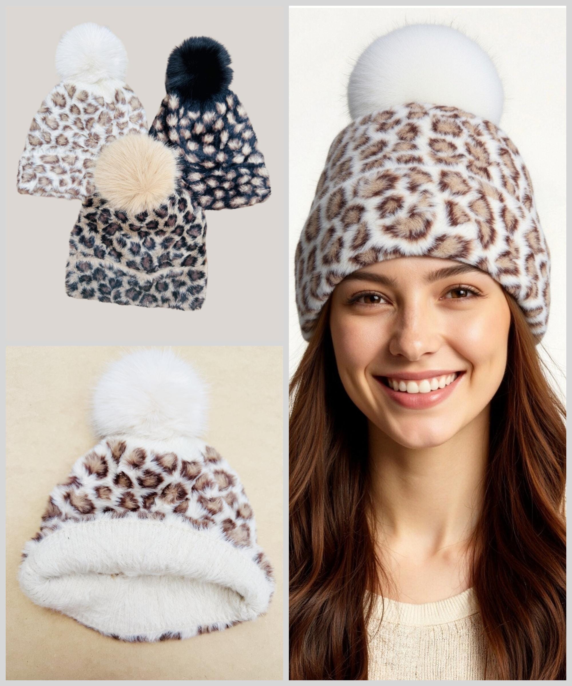 Leopard Print Fur Lined Winter Hat Kangol Snow Leopard Faux Fur Trapper Hat | DAPPERFAM main image 3