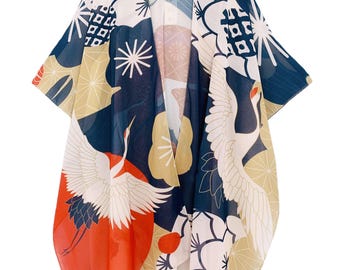 Japanese Crane Kimono