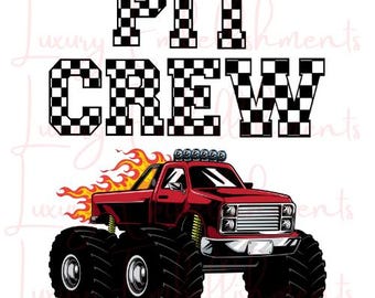 Boxencrew Racing Karierte Flagge PNG Roter Monstertruck Geburtstagsparty Design
