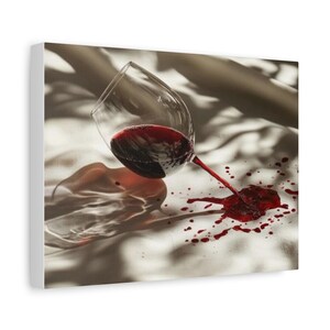 Elegant Wine Spill Art Canvas, Wall Decor for Wine Lovers, Unique Home Gift, Artistic Kitchen Wall Art, Modern Aesthetic, Perfect for