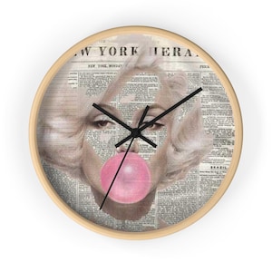 Vintage Glam Wall Clock - Retro Decor, Home Office Accessory, Unique Gift, Pop Art Style, 50s Nostalgia Decor