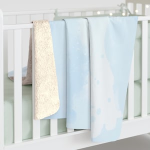 Cozy Sherpa Fleece Blanket - Soft Blue Throw for Home, Gift for Winter, Decorative Couch Cover, Snug Warmth for Relaxation