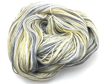 Fingering weight yarn, Upstream Delight - baby alpaca, silk, cashmere, Silver and Gold