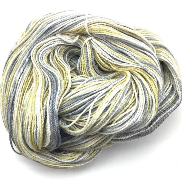 Fingering weight yarn, Upstream Delight - baby alpaca, silk, cashmere, Silver and Gold