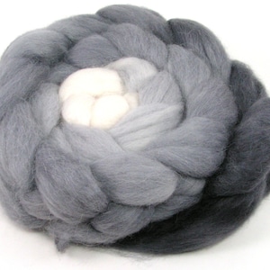 Baby alpaca Combed Top - spinning fiber - Shades of Gray gradient