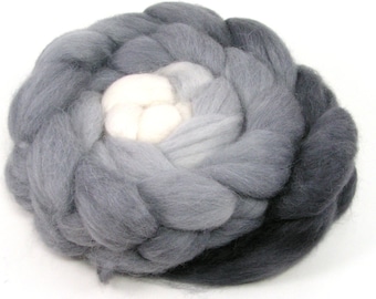 Baby alpaca Combed Top - spinning fiber - Shades of Gray gradient