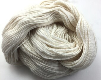 Fingering weight yarn, Upstream Delight - baby alpaca, silk, cashmere, Ivory