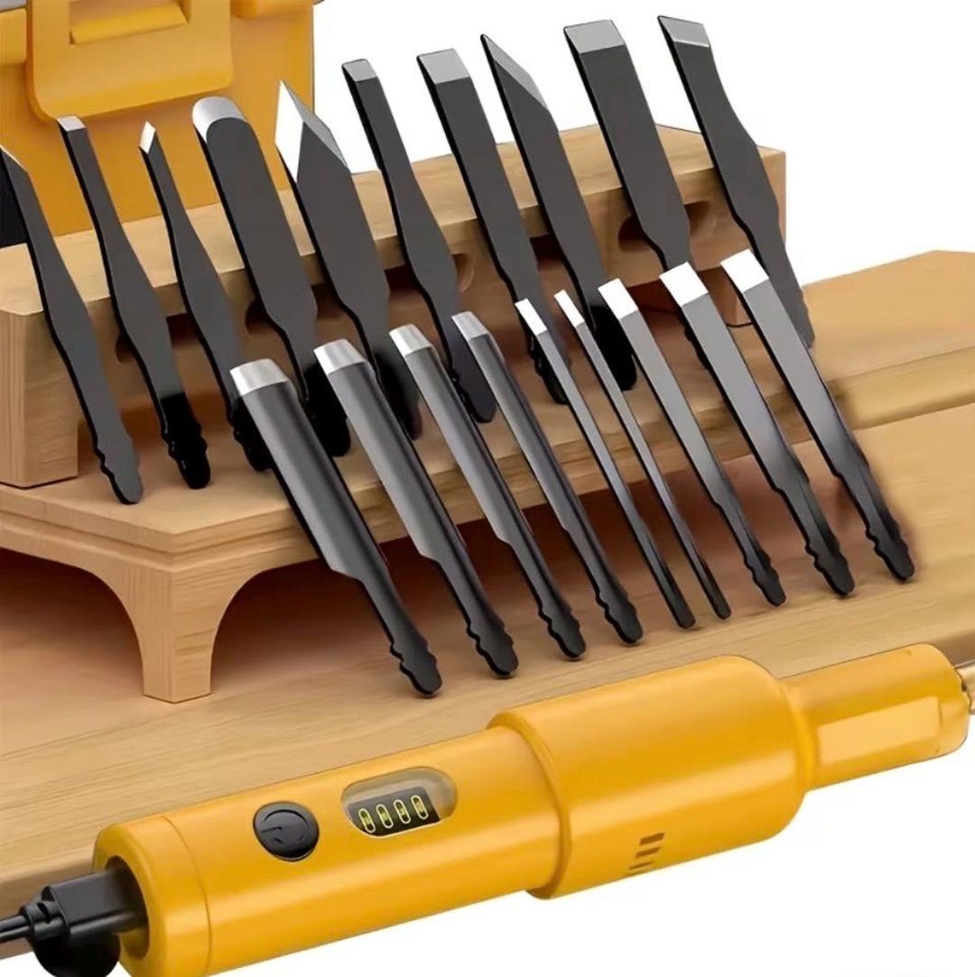 Electric Wood Carving Chisel Tool With 20 Blades | Powered Carving ...