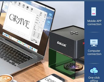 DAJA DJ6 Portable Laser Engraver, 3W, 80x80mm Engraving Area, DIY Engraving Machine For Wood/Plastic/Leather