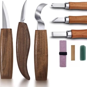 9 Piece Wood Carving Kit - Wood Carving Tool Set - Chip Carving Knife Kit - Knife Set Wood Carving Tools