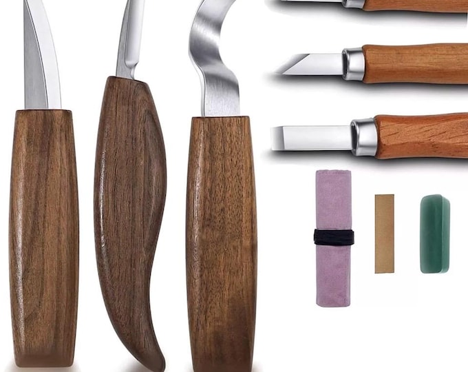 9 Piece Wood Carving Kit - Wood Carving Tool Set - Chip Carving Knife Kit - Knife Set Wood Carving Tools