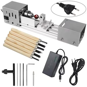 Mini Wood Lathe Machine Rotary Tool Miniature Buddha Pearl Lathe 12-24V DIY Woodworking Buddha Pearl Grinding Polishing