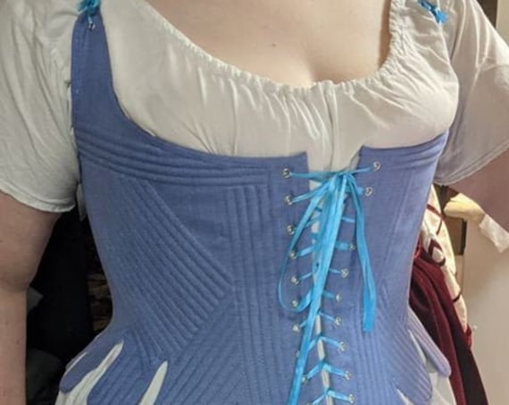 Women's PLUS SIZED 18th Century Stays, Fully Boned, Corset - Custom Made in USA = No Risky Overseas Purchase.