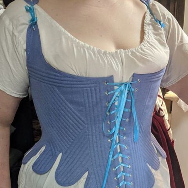 Women's PLUS SIZED 18th Century Stays, Fully Boned, Corset - Custom Made in USA = No Risky Overseas Purchase.