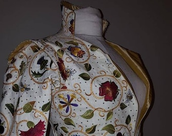 Plus Sized Women's Elizabethan Embroidered Waistcoat W/O Gold Swirls, FABRICS INCLUDED (Made To Order) Lay Away Available