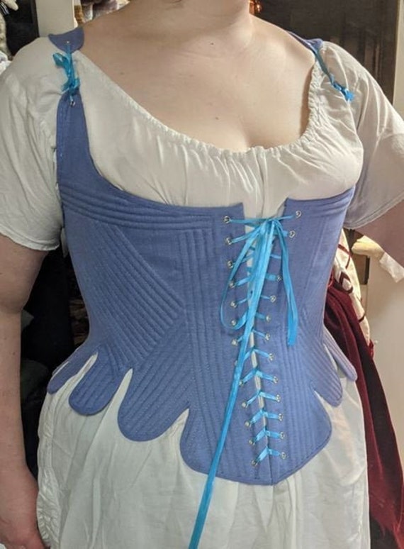 Women's PLUS SIZED 18th Century Stays, Fully Boned, Corset - Custom Made in USA = No Risky Overseas Purchase.