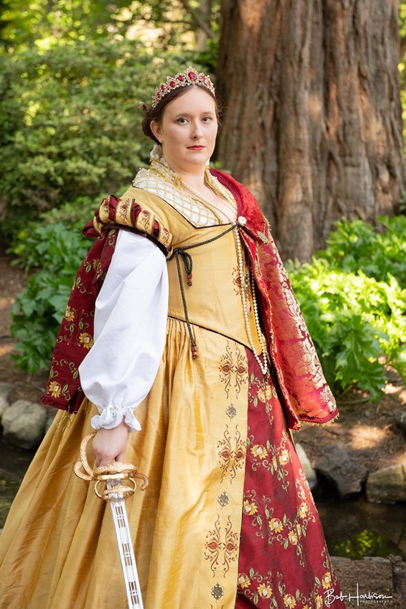 Medieval Dress For Women Trumpet Sleeve Irish Traditional Dress With Corset Halloween Cosplay Gothic Steampunk Traditional Dress Coffee