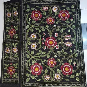Elizabeth I Book Cover - Authentic Reproduction, EMBROIDERED Tudor Bible Cover 8&quot;x12&quot;x2.5&quot;