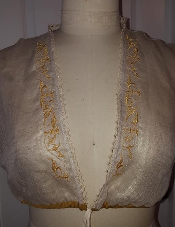 Women's PLUS SIZE Goldwork Embroidered Under Partlet, Renaissance, Elizabethan, Italian - Made To Order