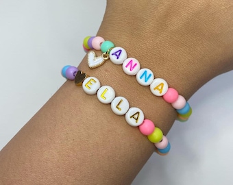 Personalized Name Beaded Bracelet for kids, Jewelry For Toddlers, kids custom Name bracelet, baby shower gift, newborn gift