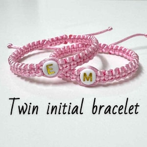 Baby twin ID bracelet 2 pcs, Baby ID initial bracelet, twin mom gift for identical twin, baby shower gift