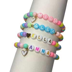 Custom name bracelet for kids, beaded toddler bracelet, Personalized kids bracelet
