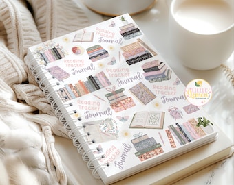 Pastel Spring Reading Tracker Journal, Floral Book Lover Reading Journal, Cozy Book Lover’s Keepsake, 8.5 x 11-Inch Spiral Bound