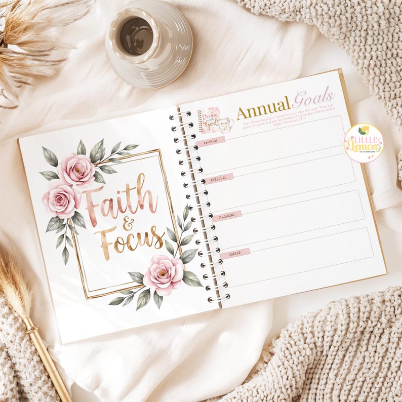 Christian Daily Planner & Prayer Journal, Notebook for Women, Faith ...