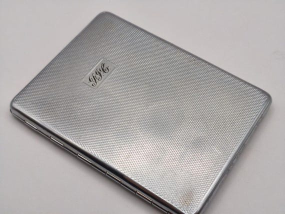 Vintage Cigarette Case – Engine Turned – Initials… - image 1
