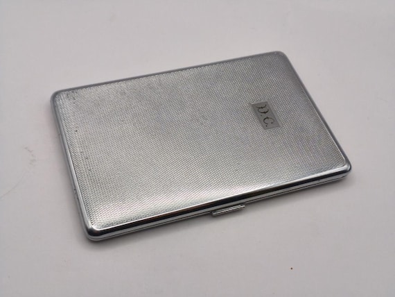 Vintage Engine-Turned Cigarette Case – Initials E… - image 2