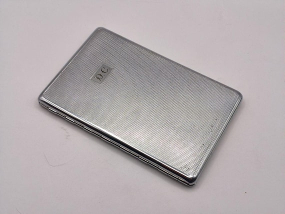 Vintage Engine-Turned Cigarette Case – Initials E… - image 1