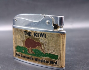 Encendedor Brother-Lite vintage “THE KIWI” – Nueva Zelanda – Fabricado en Japón – Mediados de siglo