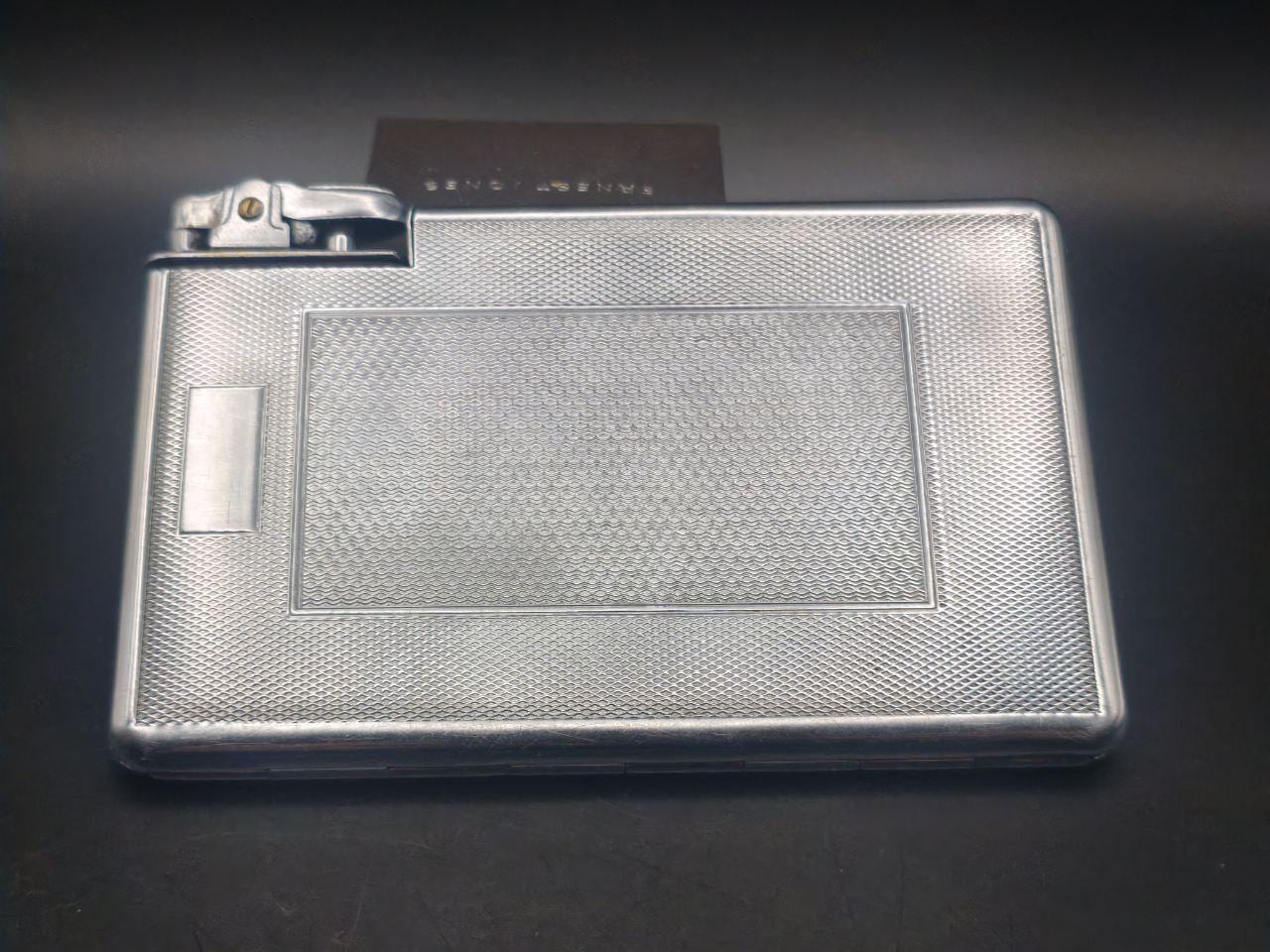 Vintage Kincraft Combination Lighter & Cigarette Case – Made in England –  Silver-tone Guilloché Design – Works Perfectly