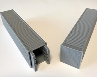 Set of 2 40ft HO Scale Shipping Containers - Model Railroad Accessory