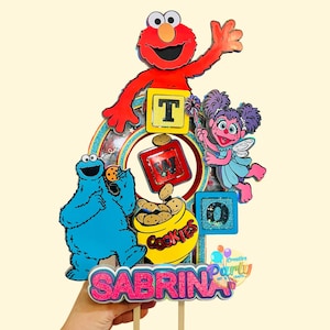 Elmo & Abby Birthday Cake Topper: Sesame Street Party Decoration