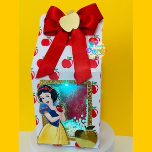 Birthday Party Milk Box for kids Snow Princess Party Favor Treat Boxes Snow White Party Decor Personalized Decorated box Princess Girl