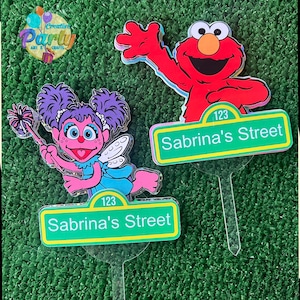 Cupcake Toppers Elmo Party Decor Candy Table Supplies 3D Themed Sesame Street Birthday