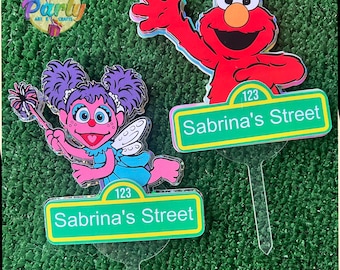Cupcake Toppers Elmo Party Decor Candy Table Supplies 3D Themed Sesame Street Birthday
