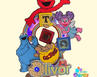 Sesame Street Cake Topper: Elmo, Cookie Monster, Lights & Motion