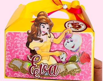 Caja de regalo personalizada para fiesta de princesas: Caja de regalo con nombre personalizado